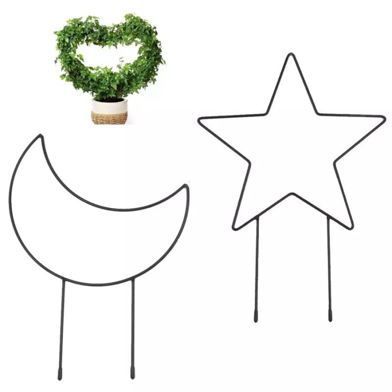 Металлические подставки для растений, комплект "Полумесяц и Звезда"